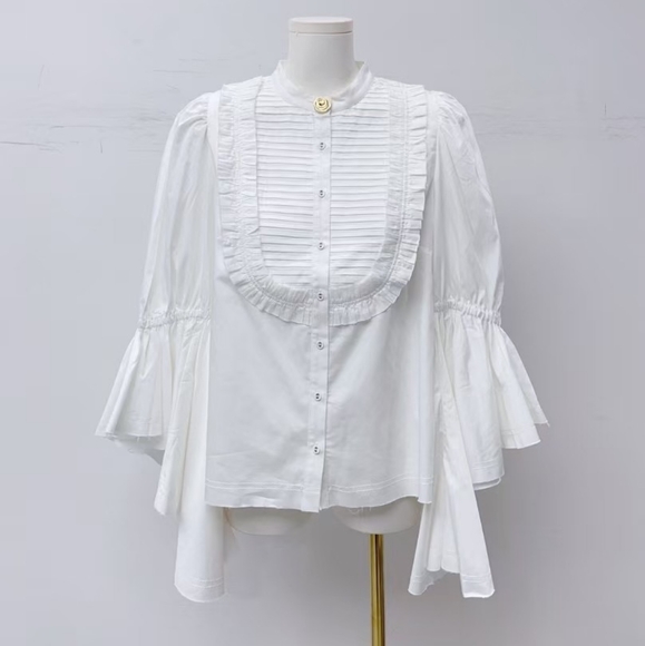 Aje Cotton Button Down Shirt Blouse